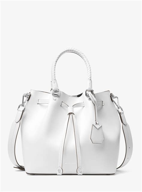 michael kors blakely leather bucket bag white|michael michael kors blakely medium bucket bag .